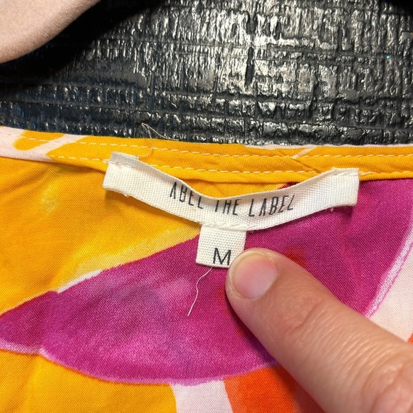 Abel the Label Anthropologie Multicolor Swish Printed Flutter Sleeve Dress M - Picture 5 of 9